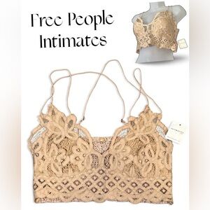 NWT Free People Adella Bralette Women’s XL Intimates Sleepwear Lingerie Nude Tan